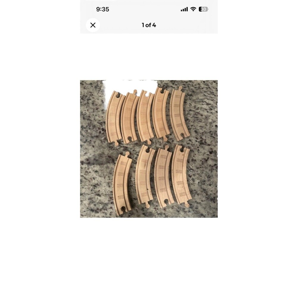 9 Brio/Thomas the Train Compatible Wooden 6 1/2" 6.5" Curved Pieces Track Wood